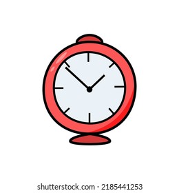 alarma de reloj, relojes mecánicos de la ilustración del doodle vectorial, aislamiento en blanco