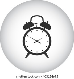 Clock alarm sign simple icon on  background