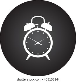 Clock alarm sign simple icon on  background