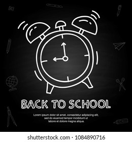 clock alarm vector, on white paper