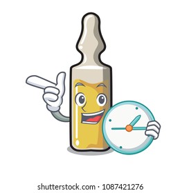 With clock ampoule character cartoon style