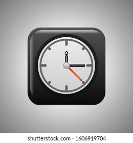 clock analog Icon vector, clock analog symbol isolated for button design.
