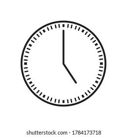 clock analog over white background, line style, vector illustration