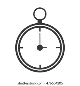 clock antique old time silhouette traditional icon. Flat and isolated design. Vector illustration