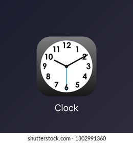 Clock App Icon for mobile phone Interface. Vector Fresh Colour - Vector