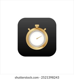 Clock application for mobile phone. Time icon in modern style. Cell app for watch.