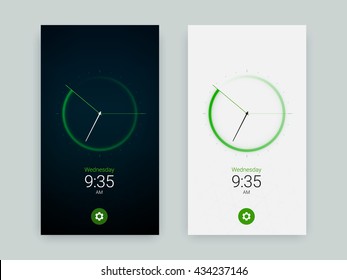 Clock Application UI Design Concept, Vector EPS 10 Illustration