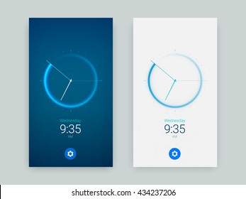 Clock Application UI Design Concept, Vector EPS 10 Illustration