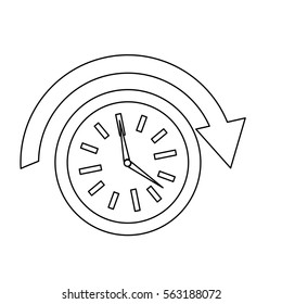 clock with arrow above icon image vector illustration design 