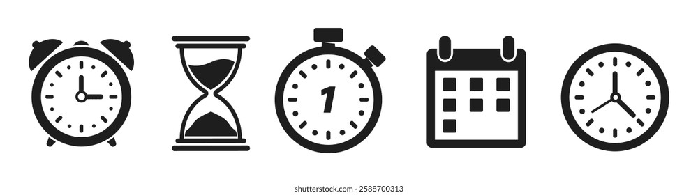 Clock with arrow circle. Time icon symbol isolated on white background. Vector illustration design.	
