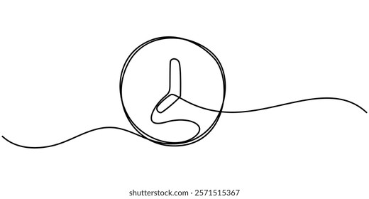 Clock with arrow Continuous one line drawing. One thin line continuous symbol on the theme of time, deadline, morning, time to work on transparent background, Continuous Line Drawing of Time Manage.