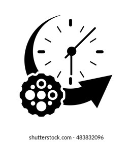 clock with arrow and gear icon