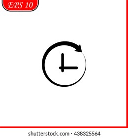 Clock with arrow icon. Simple illustration.