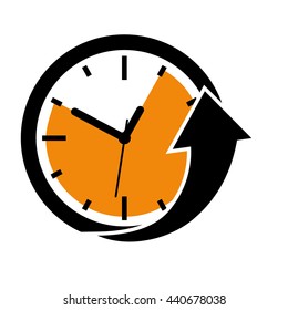 Clock and arrow icon. Time design. vector graphic