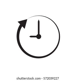 clock and arrow on white background. clock and arrow sign.
