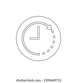 clock arrow outline icon. Signs and symbols can be used for web, logo, mobile app, UI, UX
