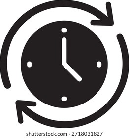 Reloj con las flechas que indican la rotación aislada en el fondo blanco, Vector, ilustración