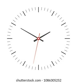 Clock with arrows no numbers isolated on a white background. Vector illustration EPS 10.