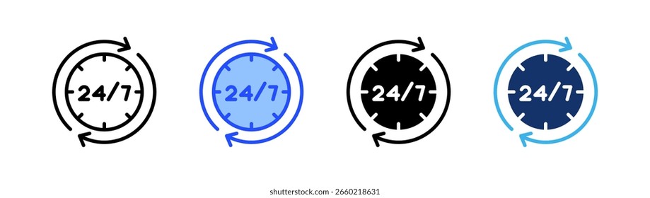 Coleção De Ícones De Disponibilidade Do Relógio Com Vários Estilos