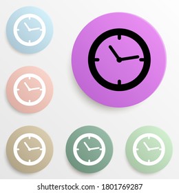 clock badge color set. Simple glyph, flat vector of web icons for ui and ux, website or mobile application