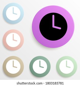 clock badge color set. Simple glyph, flat vector of web icons for ui and ux, website or mobile application