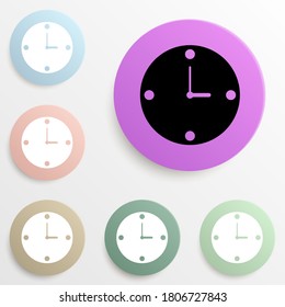 clock badge color set. Simple glyph, flat vector of web icons for ui and ux, website or mobile application