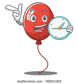 With clock balloon character cartoon style