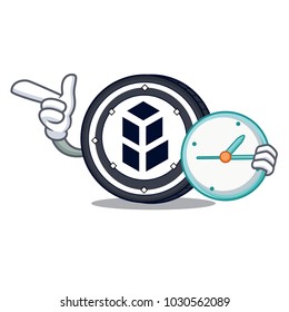 With clock bancor coin character cartoon