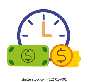clock banknote and coin business