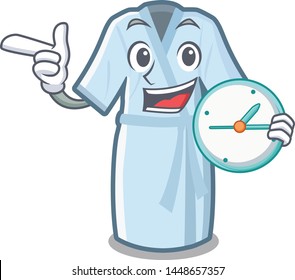 With clock bathrobe is placed above mascot table