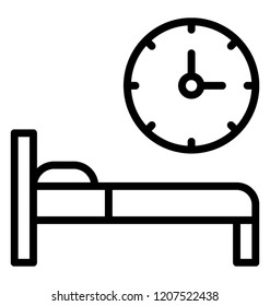 Clock and bed symbolising sleep time