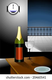 clock beer glass and a plate	