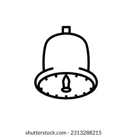 reloj y timbre en ilustración de icono simple