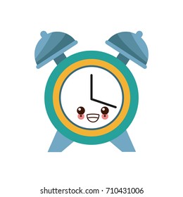 Clock with bells cute kawaii cartoon