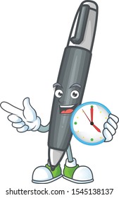 With clock black ballpoint for the student stationery.