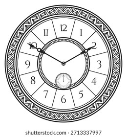 Un reloj con una cara negra y números blancos