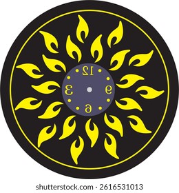 clock Black Golden Desingning Vector 1132.eps
