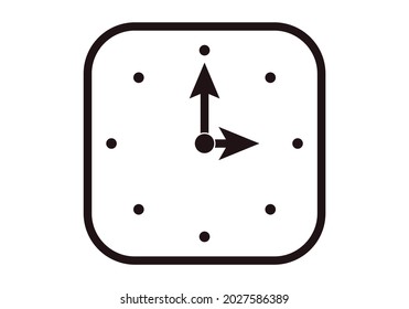 Icono de reloj negro sobre fondo blanco.