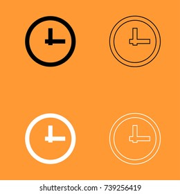 Clock black and white set icon .