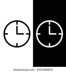 Clock black and white symbol design. Time icon design