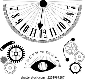 Clock black and white vectro 