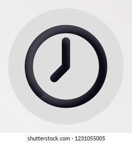Clock blended bold black line icon. Vector illustration of clock shape fluid pictogram in a circle over white background for your graphic and web design