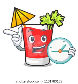 With clock bloody mary character cartoon