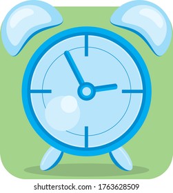 clock blue round alarm clock