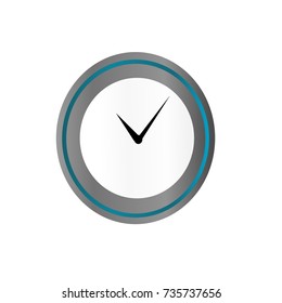 Clock in blue and silver style isolated on background. Clock icon page symbol for your website design Clock icon logo app Clock icon Vector