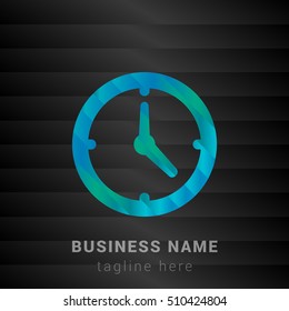 Clock Blue,Green and Black silk fashion premium icon / Logo