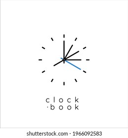 clock with book logo design inspiration