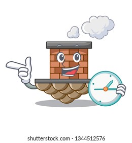 With clock brick chimney isolated in the character