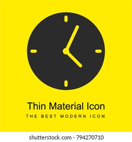 Clock bright yellow material minimal icon or logo design