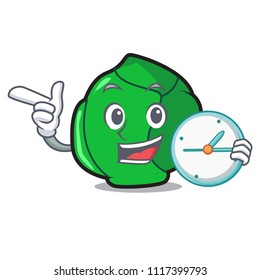 With clock brussels character cartoon style